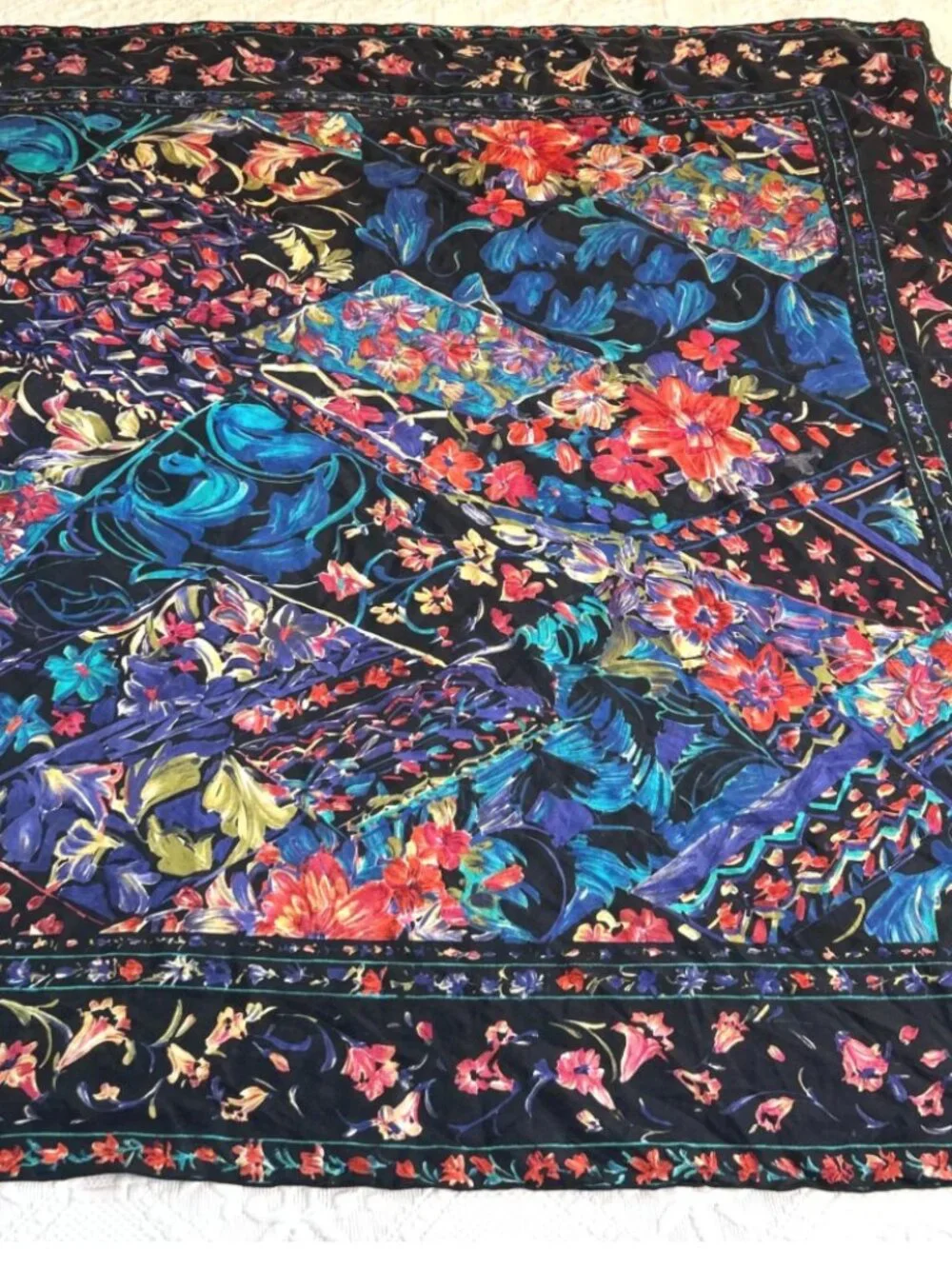 vintage large silk scarf